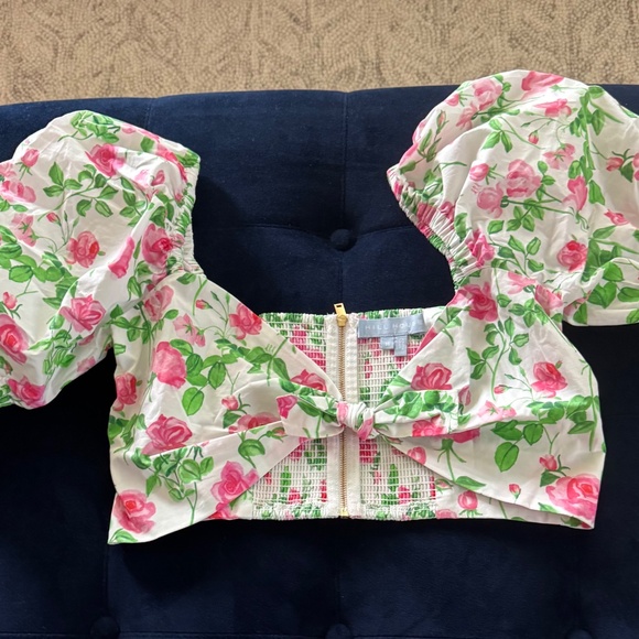 Hill House Isabella Crop Top and Mirabel Skirt Pink Roses - Picture 7 of 8